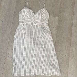 Theory white and blue striped dress